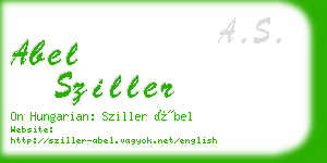 abel sziller business card
